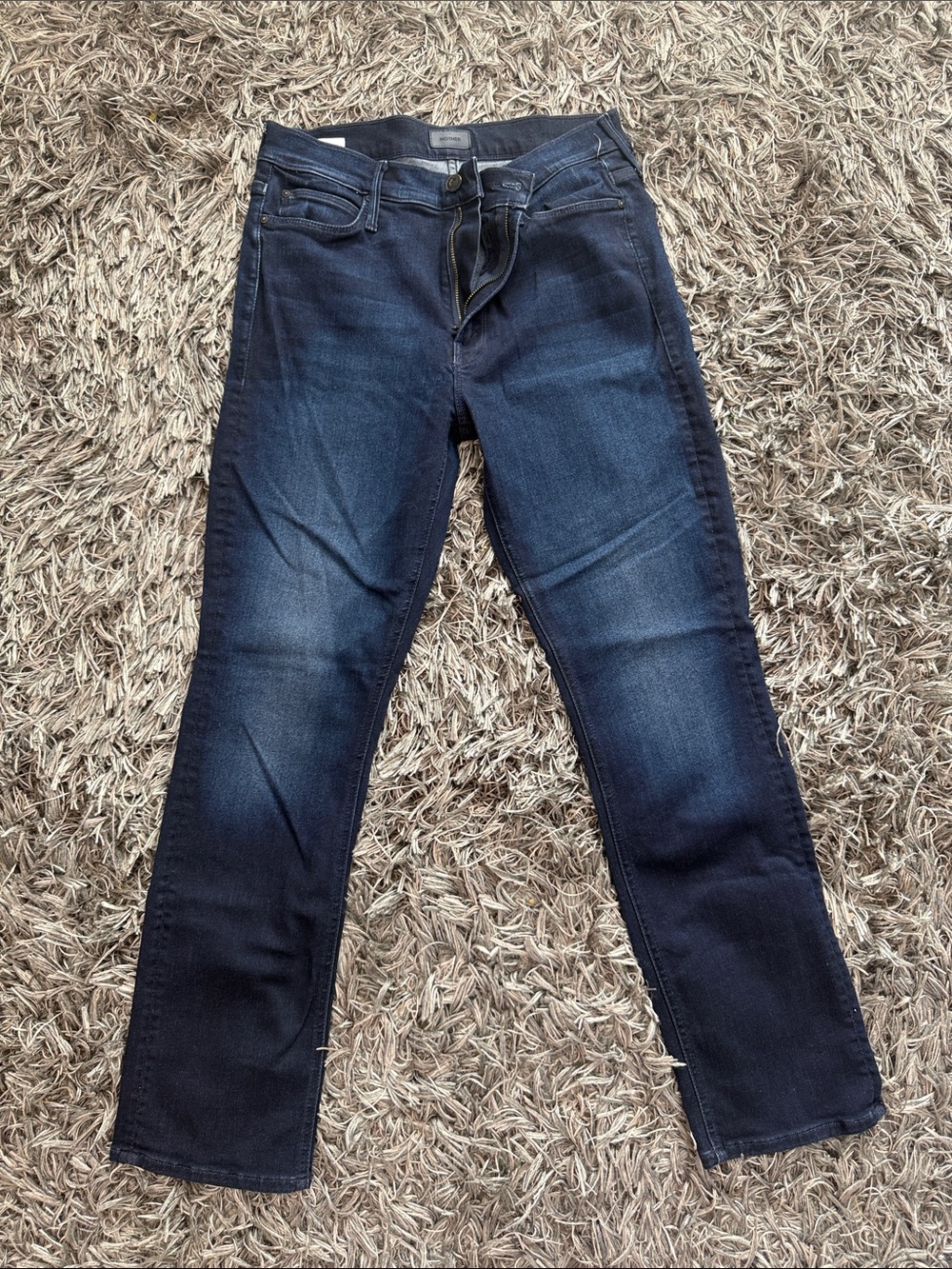 MOTHER THE MID RISE DAZZLER ANKLE women Dark Indigo Slim Straight Jeans